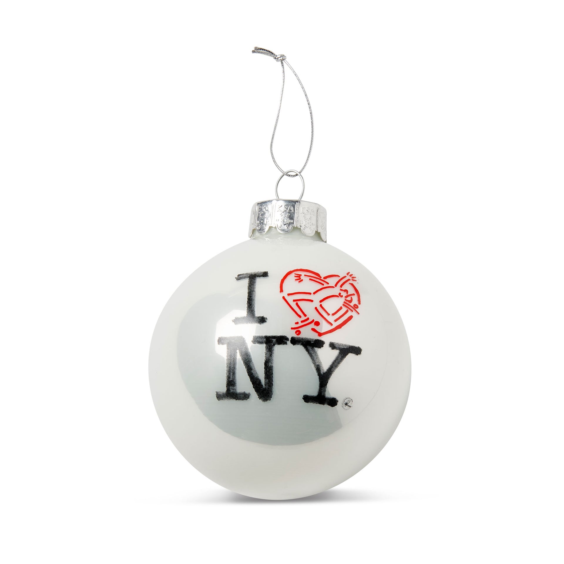 Flippers Love NY Glass Ball Ornament